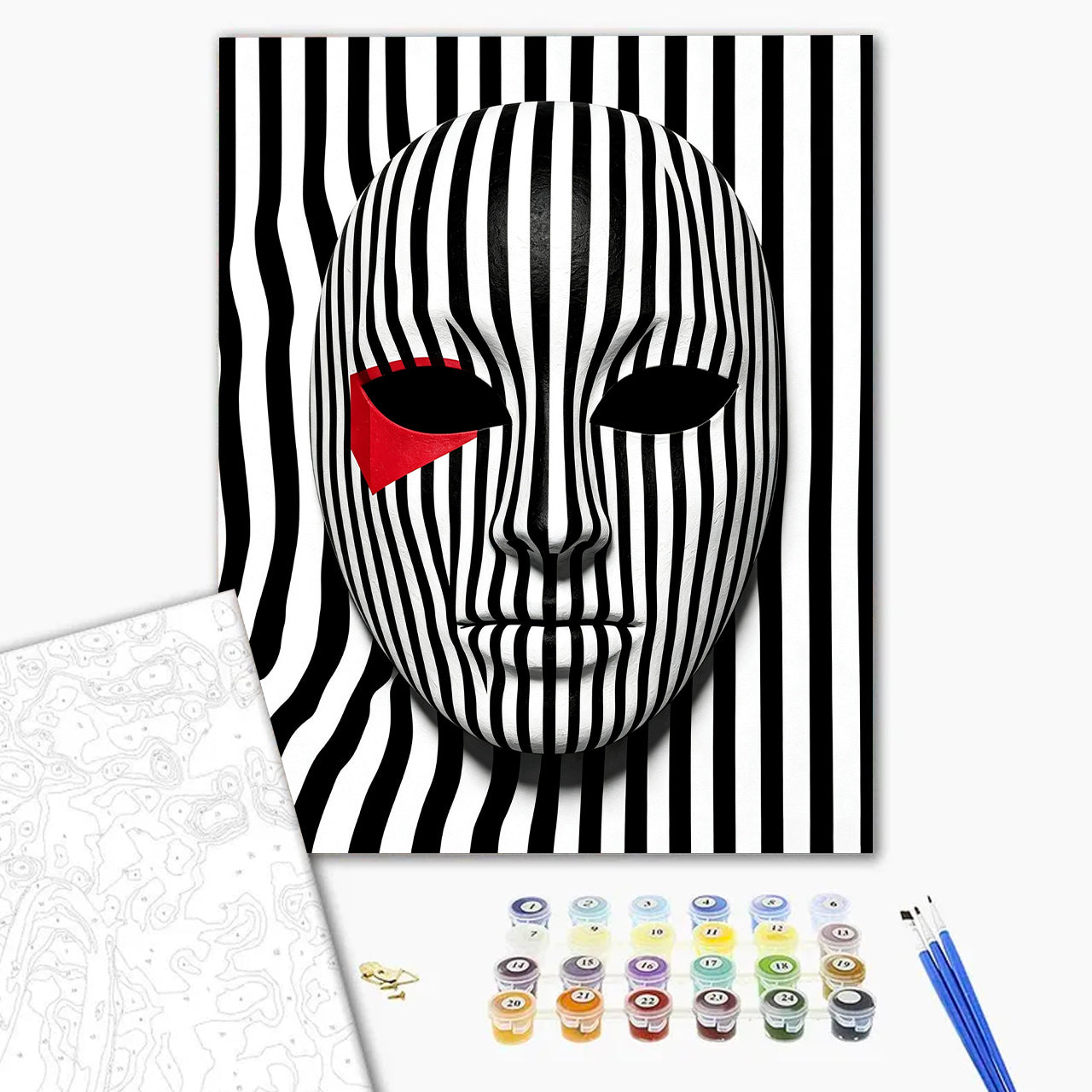 Striped Mask With Scarlet Patch