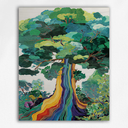 Green Mist Colorful Tree