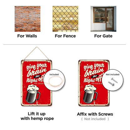 Rest and Drink Cold Beer - Metal Tin Sign Paint