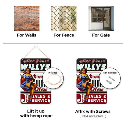 Sales and Service - Metal Tin Sign Paint