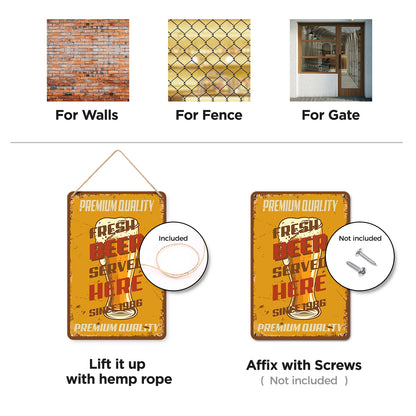 Restaurant Beer - Metal Tin Sign Paint