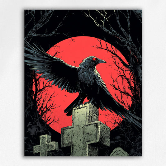 Graveyard Raven at Blood Moon