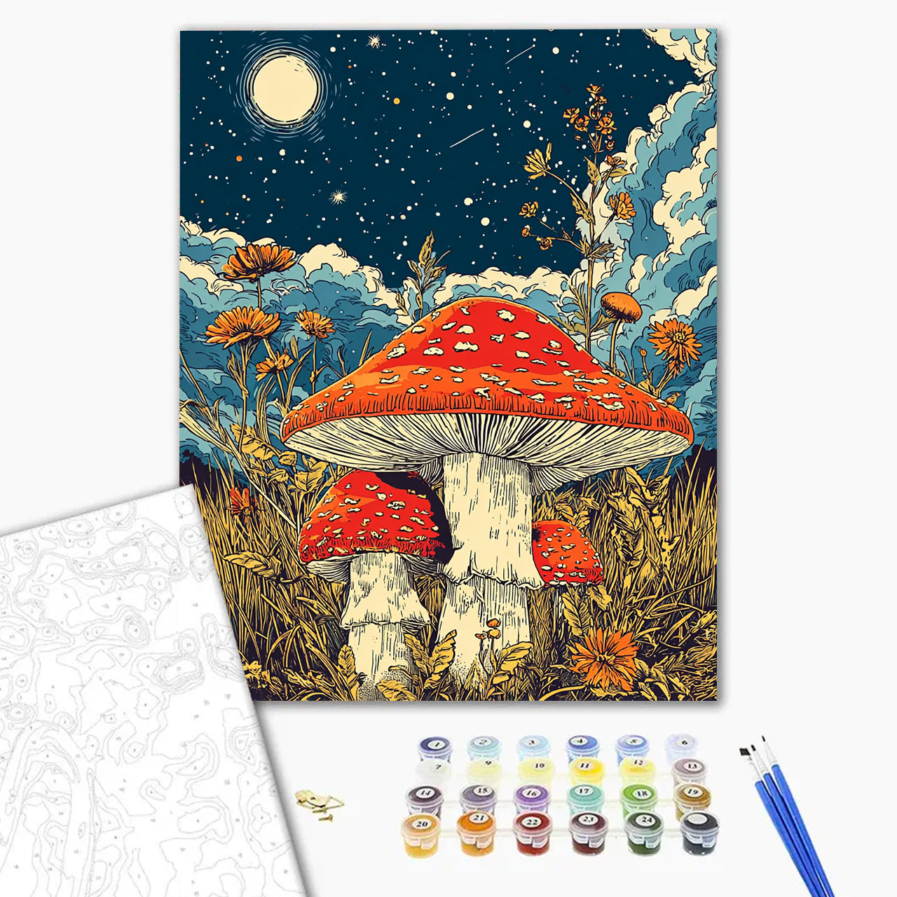 Starlit Mushroom Meadow - Paint by Numbers Kits