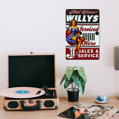 Sales and Service - Metal Tin Sign Paint