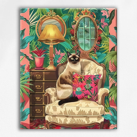 Siamese Cat’s Tropical Chic Lounge