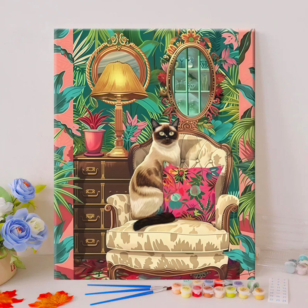 Siamese Cat’s Tropical Chic Lounge