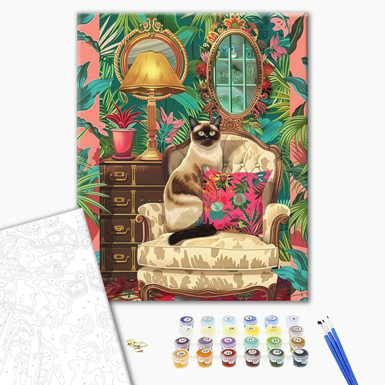 Siamese Cat’s Tropical Chic Lounge