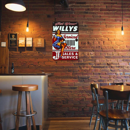 Sales and Service - Metal Tin Sign Paint