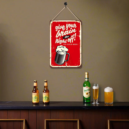 Rest and Drink Cold Beer - Metal Tin Sign Paint