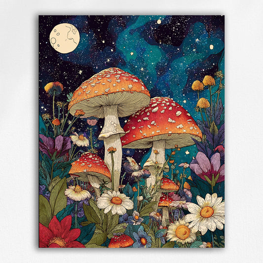 Galactic Mushroom Garden - Paint by Numbers Kits