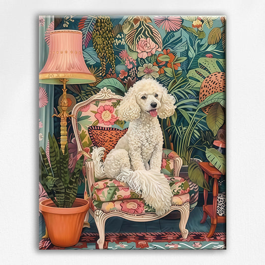 Poodle’s Vibrant Floral Armchair Spot