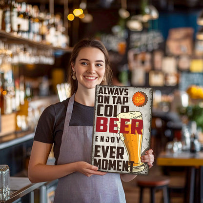 Enjoy a Cold Beer - Metal Tin Sign Paint