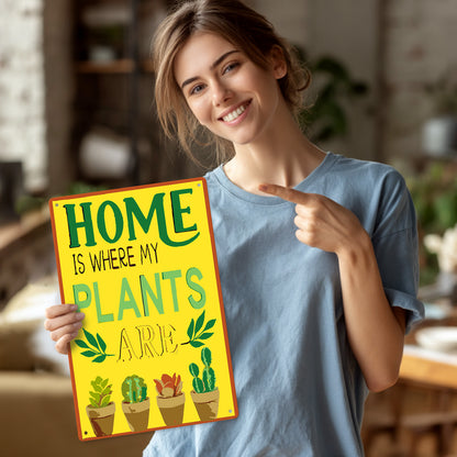 Home Plant - Metal Tin Sign Paint