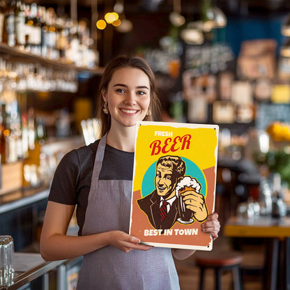 Fresh Beer - Metal Tin Sign Paint