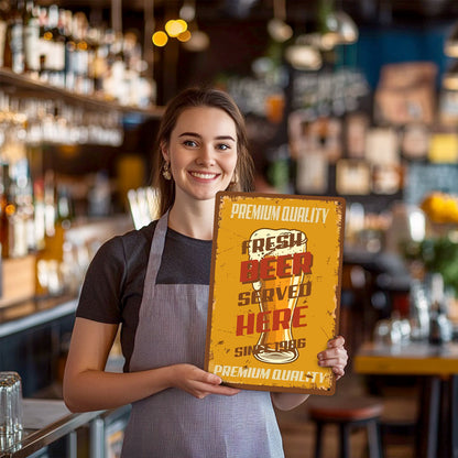 Restaurant Beer - Metal Tin Sign Paint