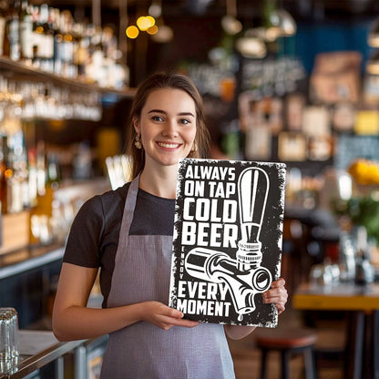 Drink Cold Beer - Metal Tin Sign Paint