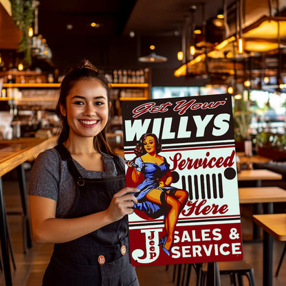 Sales and Service - Metal Tin Sign Paint