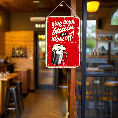 Rest and Drink Cold Beer - Metal Tin Sign Paint