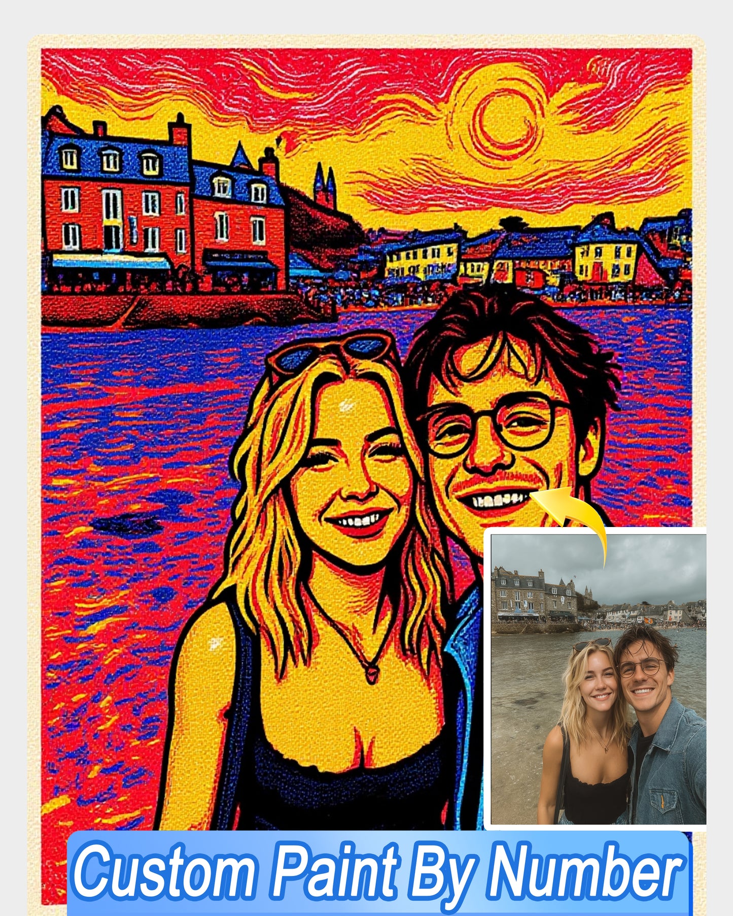AI Printmaking Style Art From Your Photo - Custom Paint by Numbers