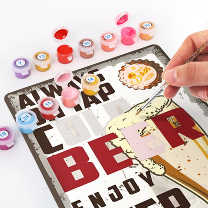 Enjoy a Cold Beer - Metal Tin Sign Paint