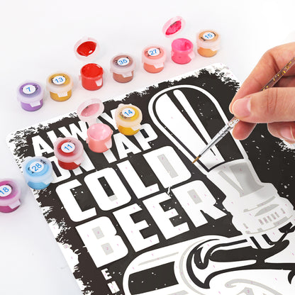 Drink Cold Beer - Metal Tin Sign Paint