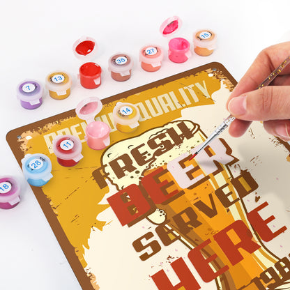 Restaurant Beer - Metal Tin Sign Paint