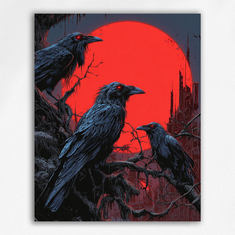 Three Ravens at Blood Moon