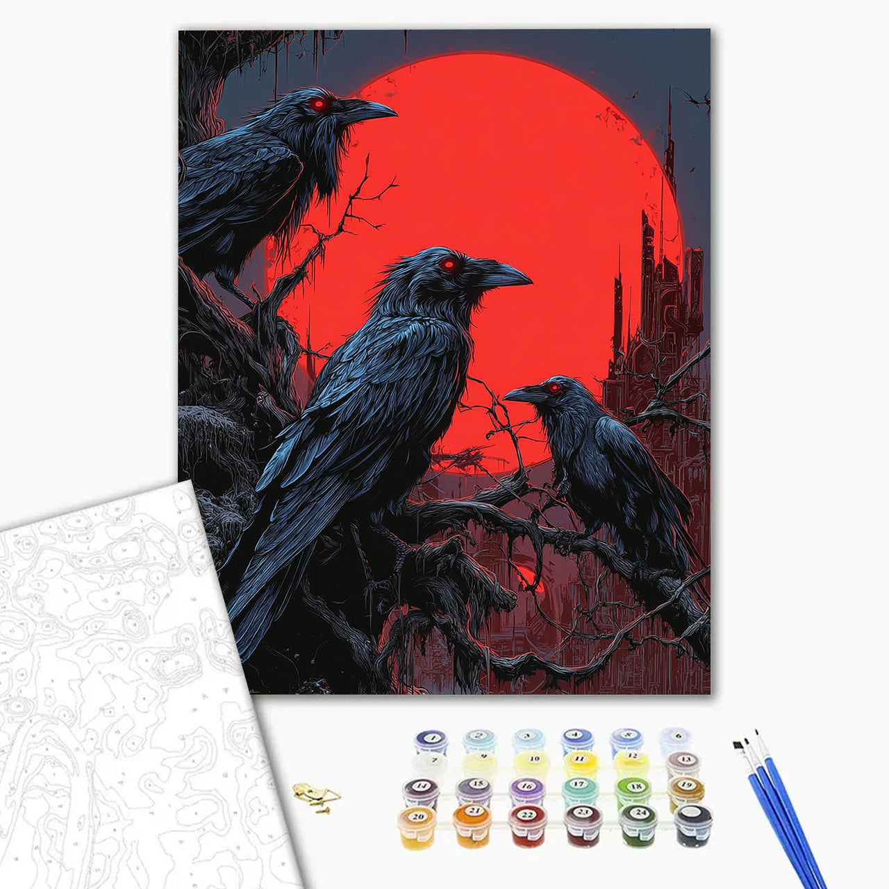 Three Ravens at Blood Moon