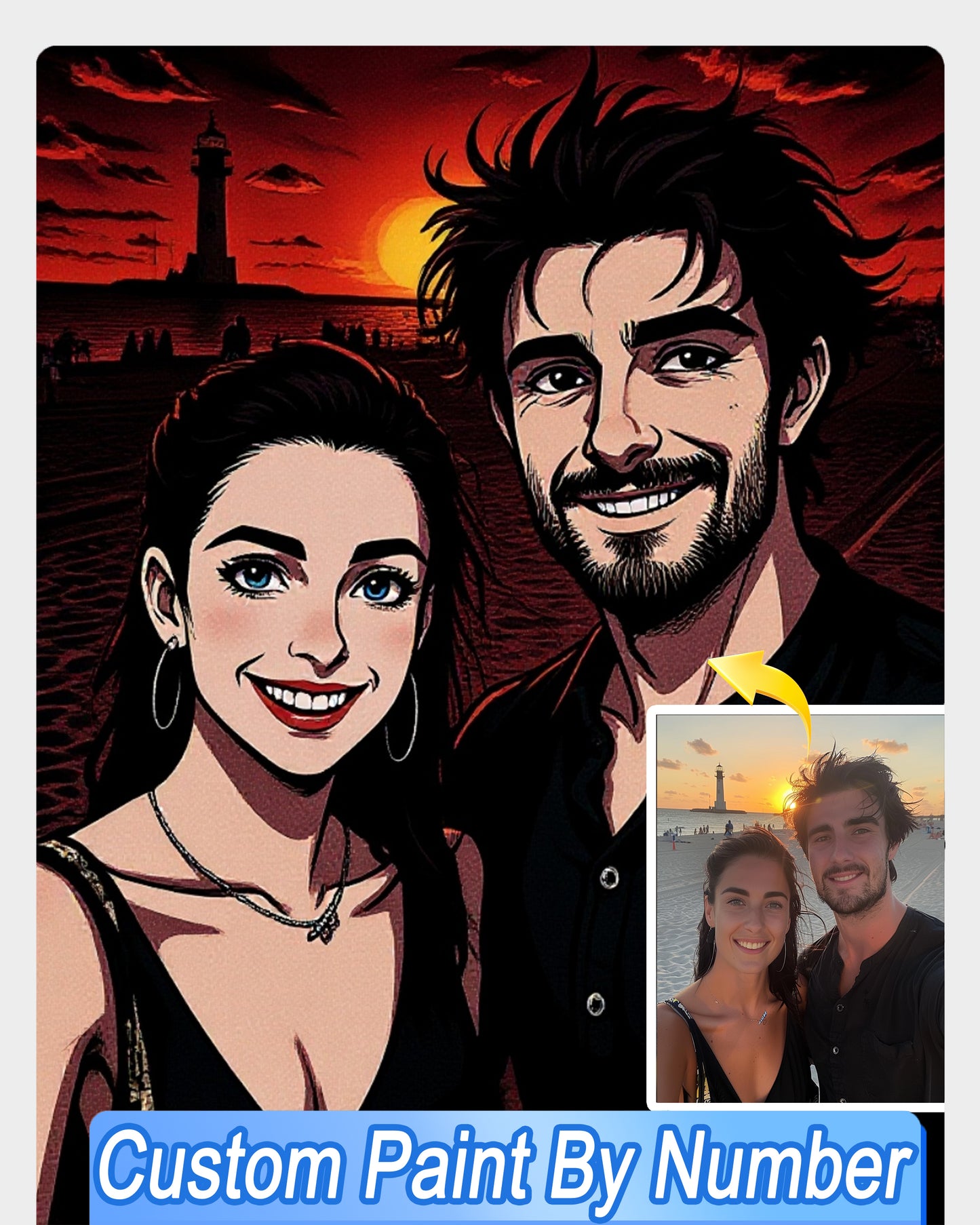AI Gothic Fantasy Anime Style Art From Your Photo - Custom Paint by Numbers