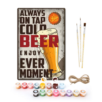 Enjoy a Cold Beer - Metal Tin Sign Paint