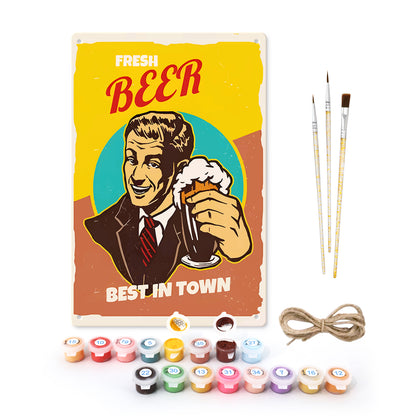 Fresh Beer - Metal Tin Sign Paint