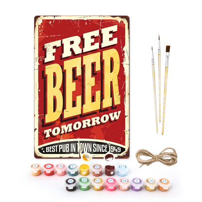 Free Beer - Metal Tin Sign Paint
