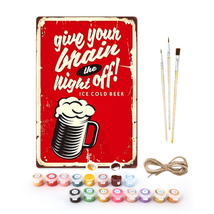 Rest and Drink Cold Beer - Metal Tin Sign Paint