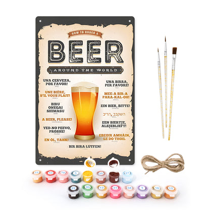 Drink Beer - Metal Tin Sign Paint