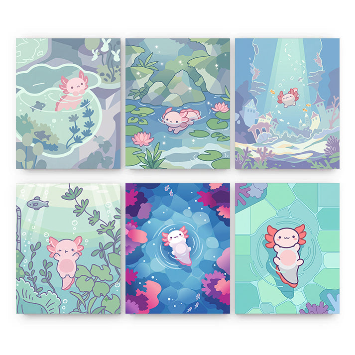 6 Mini PBN -Axolotl’s Aqua Dream