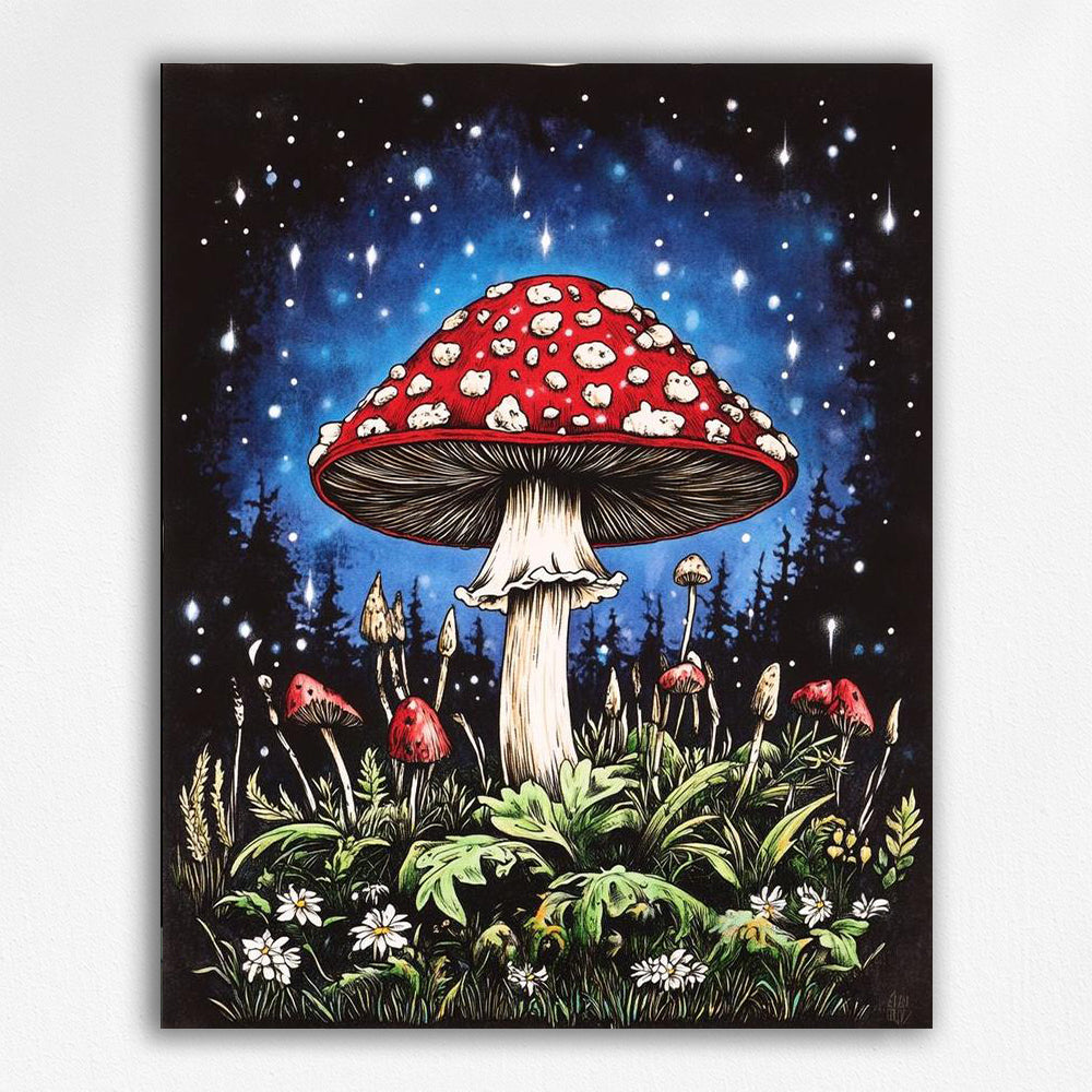 Enchanted Fungi at Midnight - Paint by Numbers Kits