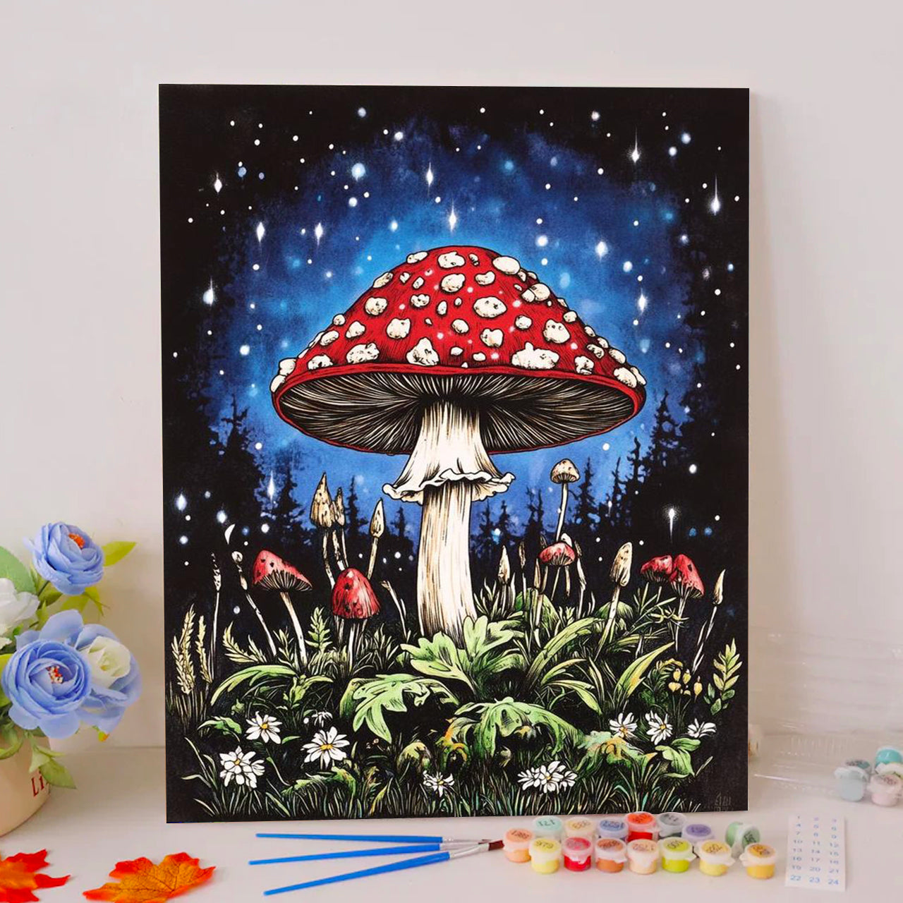 Enchanted Fungi at Midnight - Paint by Numbers Kits