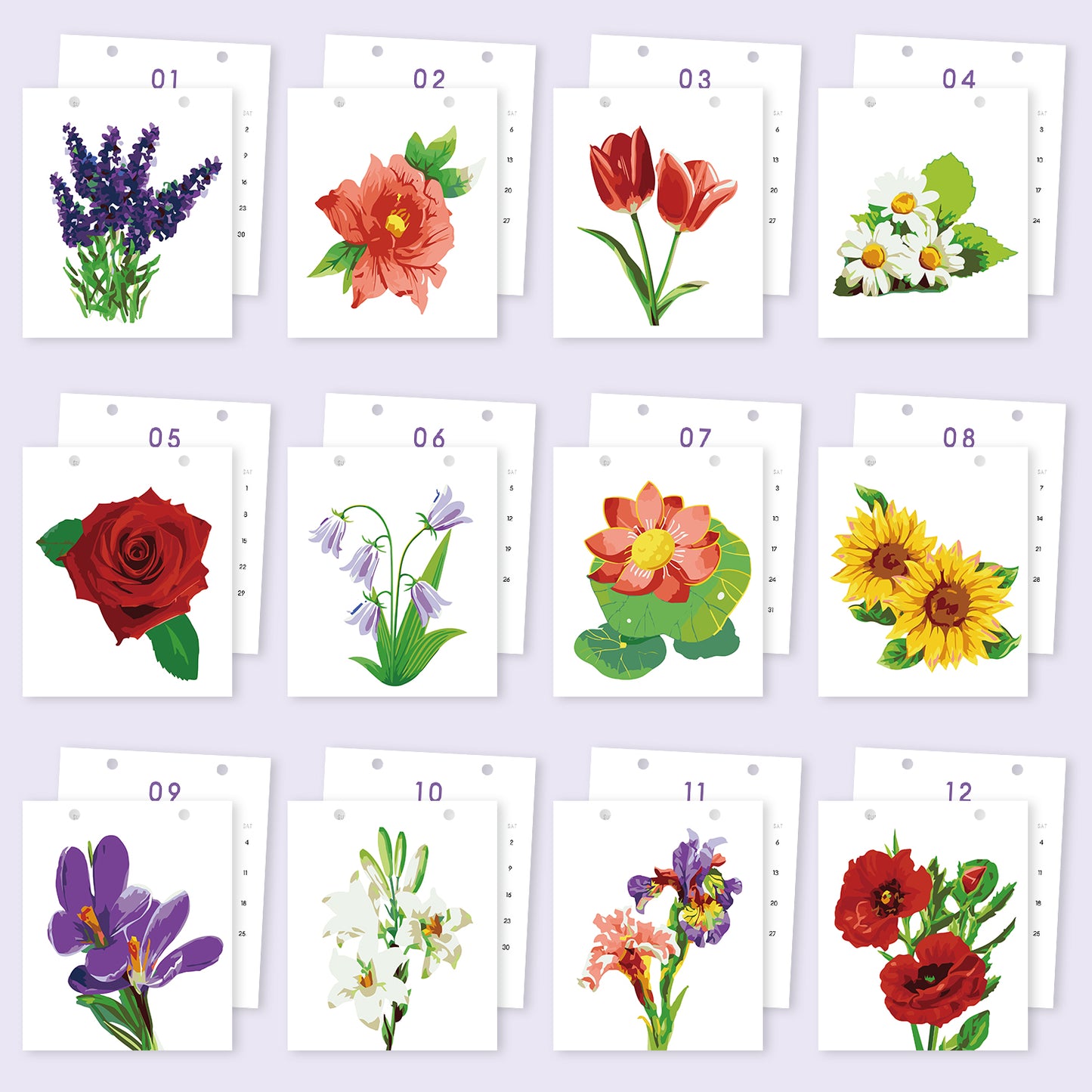 2027Flower Series-Calendar
