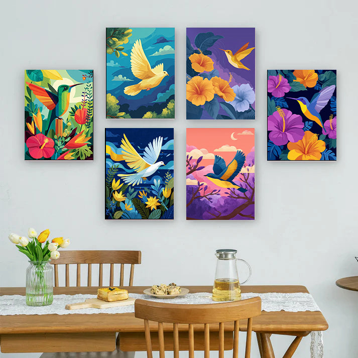 6 Mini PBN -Birds of Joyful Flight