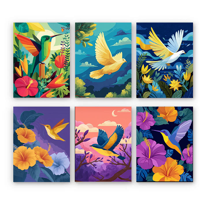 6 Mini PBN -Birds of Joyful Flight