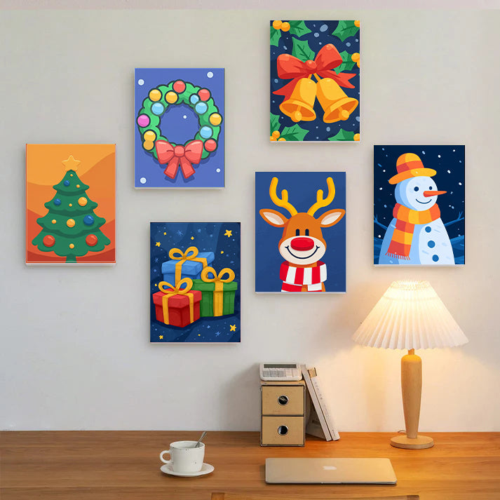 6 Mini PBN -Christmas Joy: A Flat-Art Series