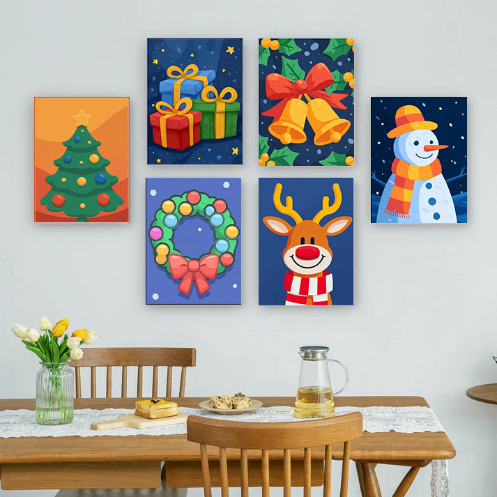 6 Mini PBN -Christmas Joy: A Flat-Art Series