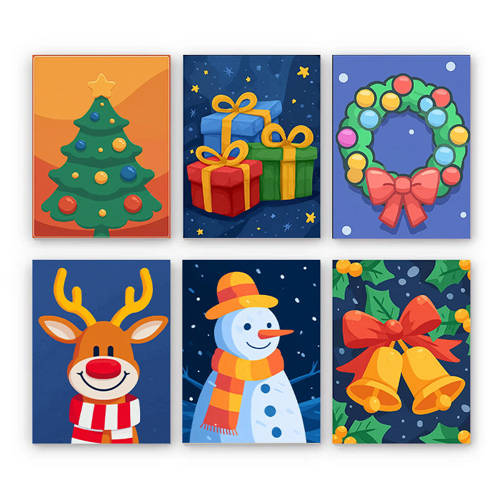6 Mini PBN -Christmas Joy: A Flat-Art Series