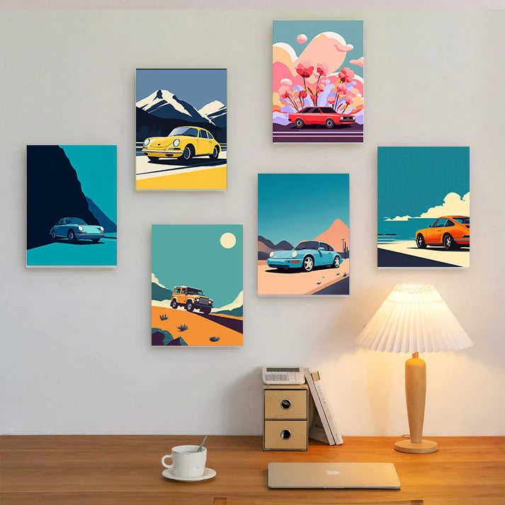 6 Mini PBN -Vintage Rides Across Landscapes