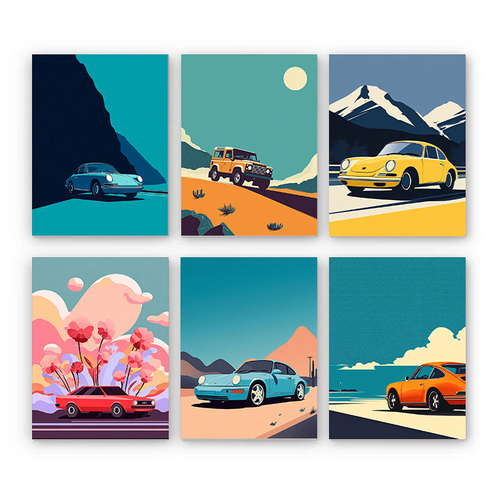 6 Mini PBN -Vintage Rides Across Landscapes