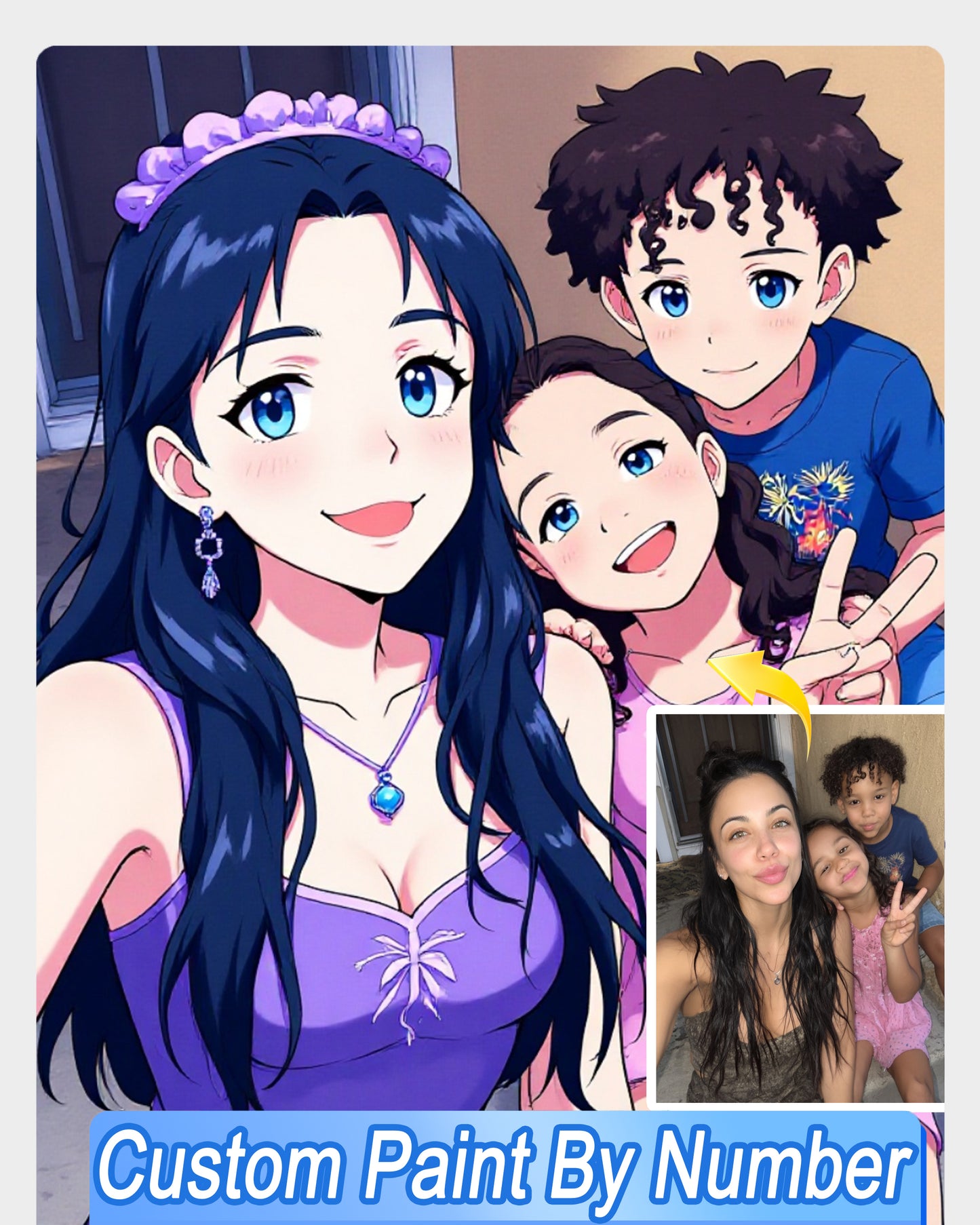AI Magical Girl Anime Style Art From Your Photo - Custom Paint by Numbers