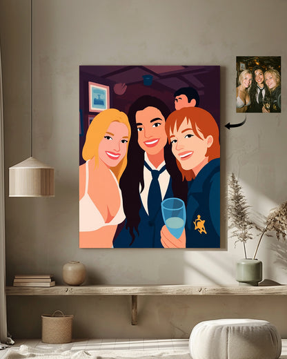 AI Flat Art From Your Photo - Custom Paint by Numbers
