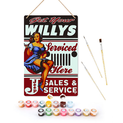 Sales and Service - Metal Tin Sign Paint