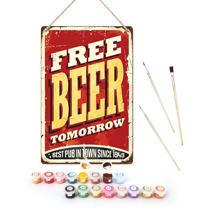 Free Beer - Metal Tin Sign Paint