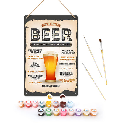 Drink Beer - Metal Tin Sign Paint